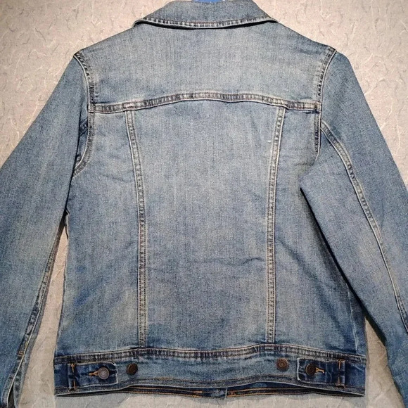 Old Navy Women's Long  Sleeve Button Down Blue Denim Jean Jacket Size Small - Picture 7 of 15